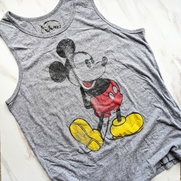 Disney Tops - DISNEY Unisex Mickey Mouse Grey Tank Top Size L